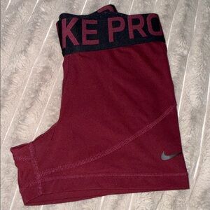 Nike Maroon and Black Pro Shorts